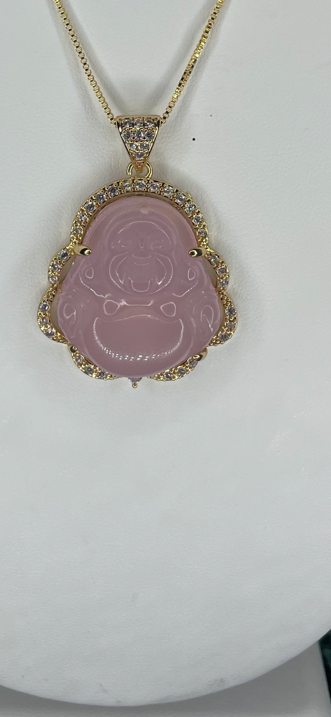 Lavender Buddha Pendant Necklace